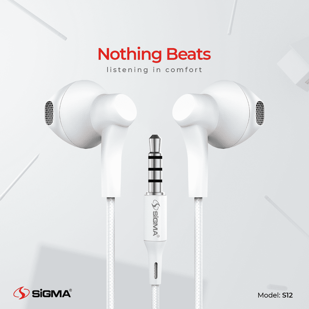 Comfortable Stereo In-ear Earphones with Mic – S12