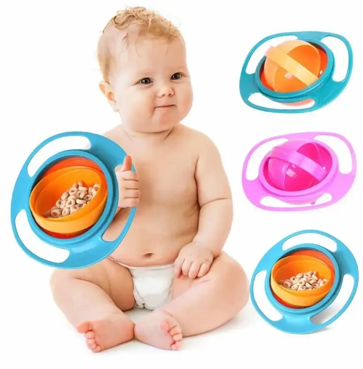 Magic Gyro Bowl 360 Rotate Spill-Proof Infants Toddler Baby Kids Training Feeding 360° Degree Rotatable