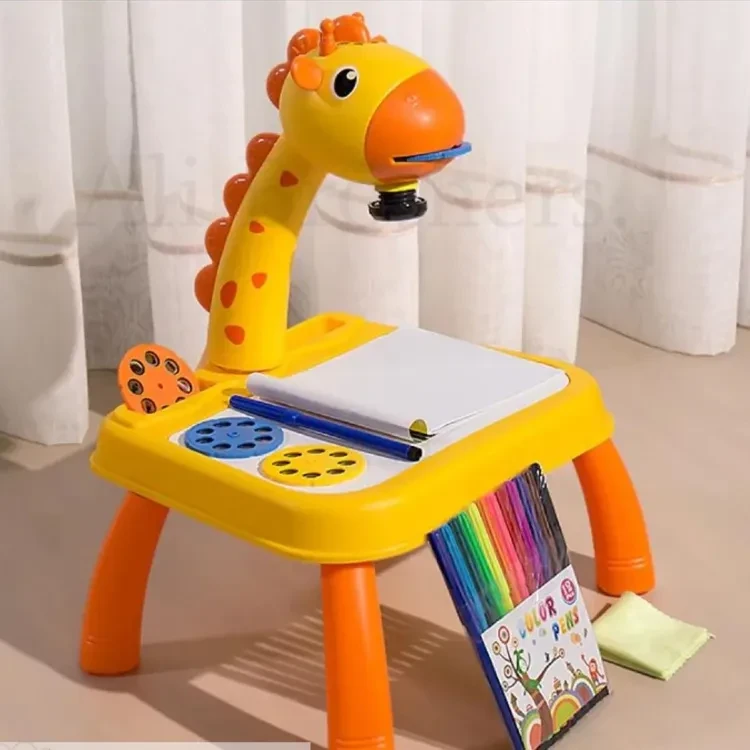 Children Projection Drawing Board LED Projector Drawing Table Toys Kids Projector Painting Board Desk Projection Painting Toy Graffiti Early Education Writing Board Household Erasable Toys