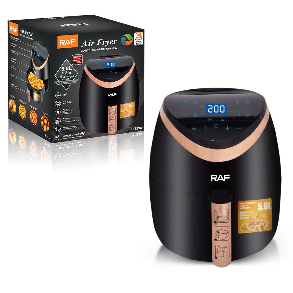 Hot selling Detachable Pan Dishwasher Safe 5.8L RAF Air Fryer Digital Cooking