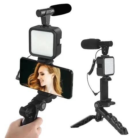LED Flashlight Microphone Kit AY49 Versatile Handheld Set for Live Streaming Photography