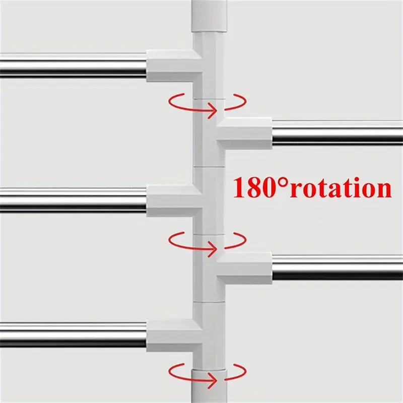 1pc Modern Wall-Mounted Bathroom Towel Rack with 180° Rotating Hooks
