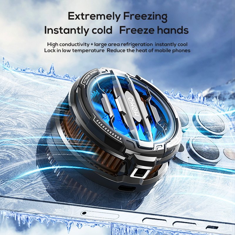 2025 Hot Magnetic Frosty Cooler for Mobile Game for Smartphone Phone Cooler Phone Cooler Cooling Fan for Phone With RGB Light