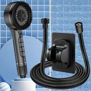 High-Pressure Handheld Shower Head with 5 Modes - Includes 1.5m Stainless Steel Hose & Adjustable Bracket, No Battery Needed